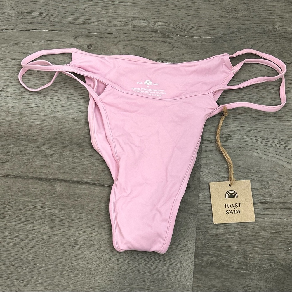 NWT Toast Swim lilac pink Cut Out Bikini Bottoms‎ Size medium Womens